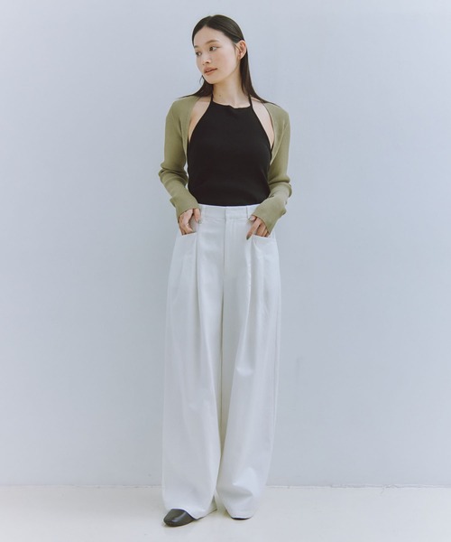 Obis&(オビスアンド)の「【再入荷・新色追加】カーブタックワイドパンツ(その他パンツ・レディース・オリーブ/オフホワイト/チャコールグレー/ブラウン/ブラック・L/M)」の19枚目の写真