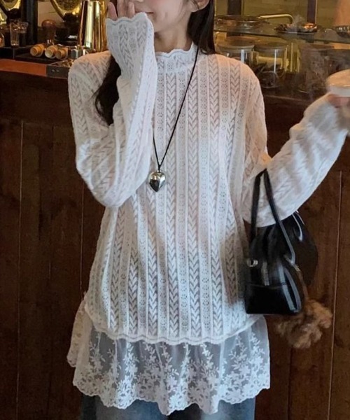 Flugge(フラッジー)の「裾フリルレーストップス(その他トップス・レディース・ホワイト・LARGE/MEDIUM)」の2枚目の写真