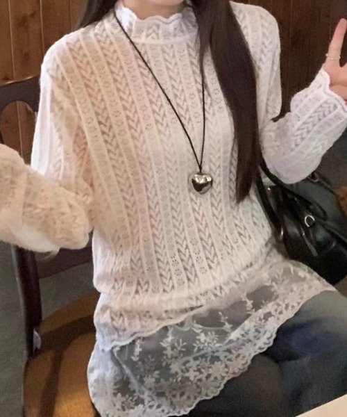 Flugge(フラッジー)の「裾フリルレーストップス(その他トップス・レディース・ホワイト・LARGE/MEDIUM)」の4枚目の写真