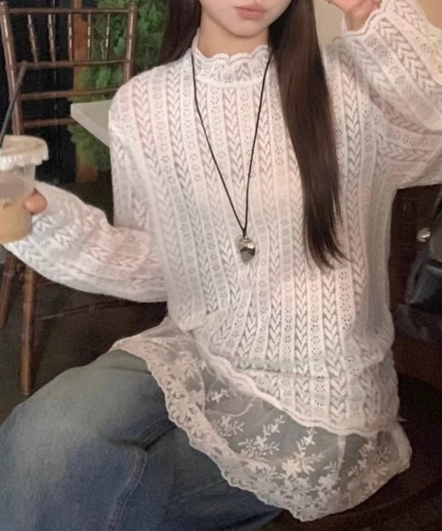 Flugge(フラッジー)の「裾フリルレーストップス(その他トップス・レディース・ホワイト・LARGE/MEDIUM)」の9枚目の写真