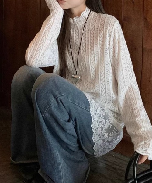 Flugge(フラッジー)の「裾フリルレーストップス(その他トップス・レディース・ホワイト・LARGE/MEDIUM)」の10枚目の写真