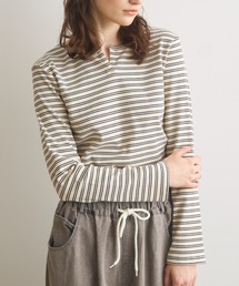 Crisp | キーネックボーダーリブTシャツ(Tシャツ/カットソー)