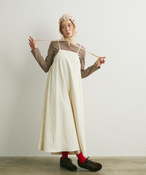 Crisp(クリスプ)の「キーネックボーダーリブTシャツ(Tシャツ/カットソー・レディース・ブラウン/アイボリー・FREE)」の7枚目の写真