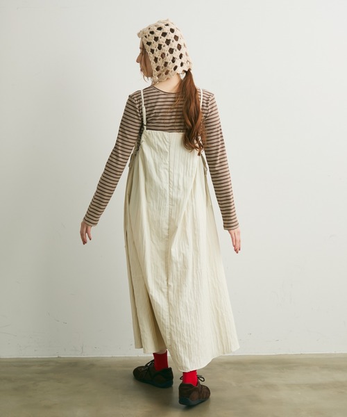 Crisp(クリスプ)の「キーネックボーダーリブTシャツ(Tシャツ/カットソー・レディース・ブラウン/アイボリー・FREE)」の9枚目の写真