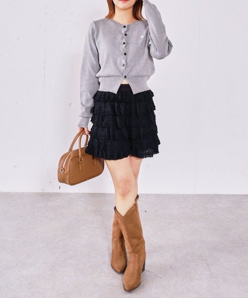 archives（アルシーヴ）の「フリルレーススカショーパン（その他パンツ・レディース・ブラック/オフホワイト・MEDIUM）」の9枚目の写真