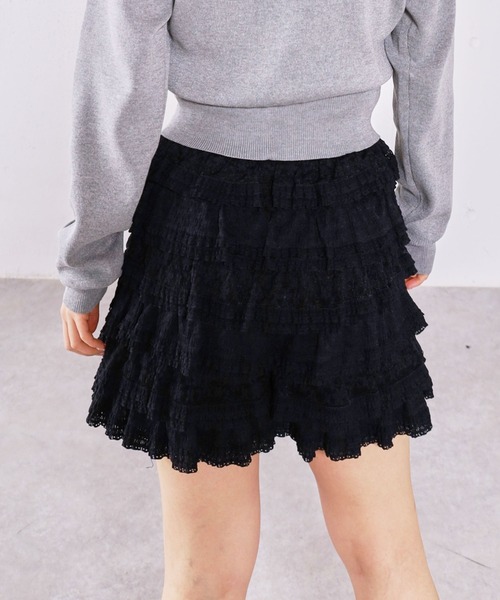 archives（アルシーヴ）の「フリルレーススカショーパン（その他パンツ・レディース・ブラック/オフホワイト・MEDIUM）」の15枚目の写真