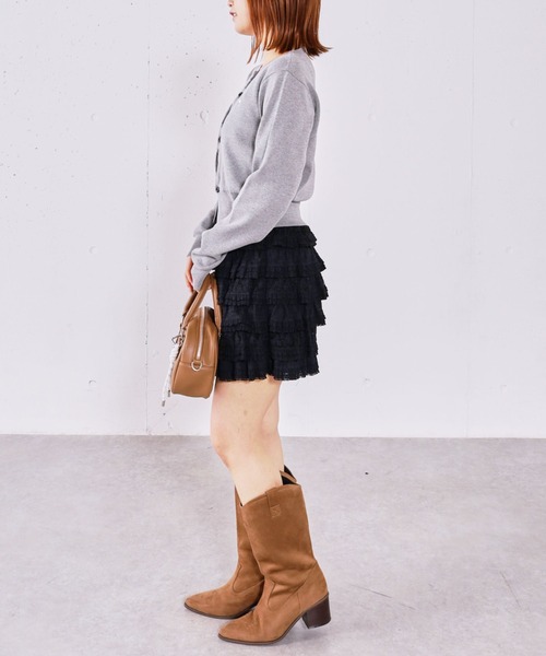 archives（アルシーヴ）の「フリルレーススカショーパン（その他パンツ・レディース・ブラック/オフホワイト・MEDIUM）」の8枚目の写真