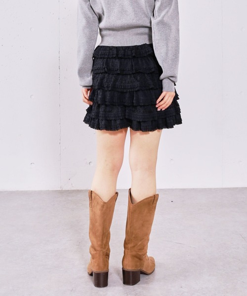 archives（アルシーヴ）の「フリルレーススカショーパン（その他パンツ・レディース・ブラック/オフホワイト・MEDIUM）」の11枚目の写真