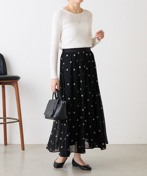 BEARDSLEY(ビアズリー)の「シアードットジャガードスカート(スカート・レディース・ブラック・FREE)」の6枚目の写真