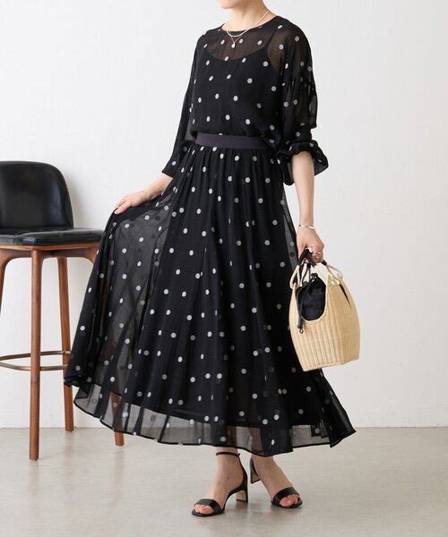 BEARDSLEY(ビアズリー)の「シアードットジャガードスカート(スカート・レディース・ブラック・FREE)」の9枚目の写真