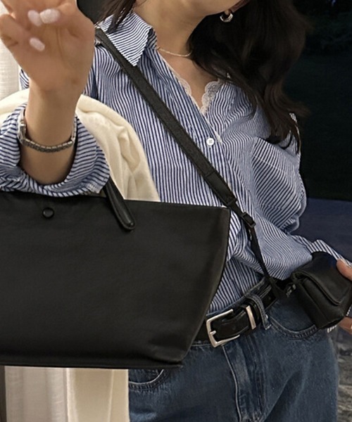ReRe(リリ)の「レースネック×ストライプシャツ(シャツ/ブラウス・レディース・ブルー/ホワイト・FREE)」の8枚目の写真
