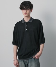 CIYOT（シヨウト）の「【CIYOT】ダブルカラー レイヤード 半袖ニットポロシャツ（ポロシャツ）」