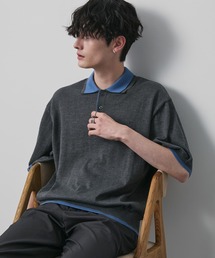 CIYOT（シヨウト）の「【CIYOT】ダブルカラー レイヤード 半袖ニットポロシャツ（ポロシャツ）」