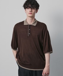 CIYOT（シヨウト）の「【CIYOT】ダブルカラー レイヤード 半袖ニットポロシャツ（ポロシャツ）」
