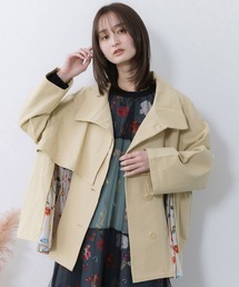 iS ScoLar（イズスカラー）の「561214：クラシカル柄プリーツ×ツイルトレンチ風コート（ブルゾン）」