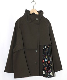 iS ScoLar（イズスカラー）の「561214：クラシカル柄プリーツ×ツイルトレンチ風コート（ブルゾン）」