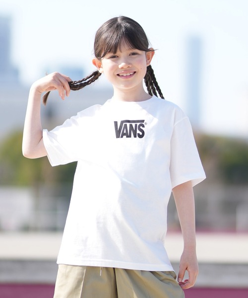 VANS（バンズ）の「VANS/バンズ キッズ 半袖 Tシャツ ドロップVロゴ VN000T4V（Tシャツ/カットソー・キッズ・ブラック/ホワイト・140cm/130cm/150cm）」の2枚目の写真