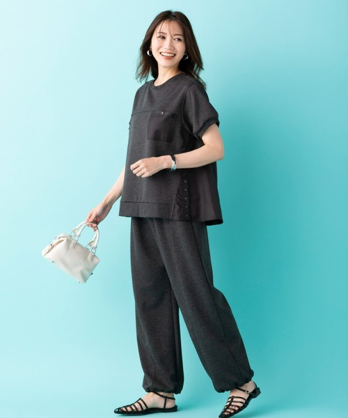 UNDOVE（アンドゥーブ）の「【ＳＥＪＬ】切替ゆったりパンツ（その他パンツ・レディース・チャコール/アイボリー・X-LARGE/LARGE/MEDIUM/SMALL）」の6枚目の写真
