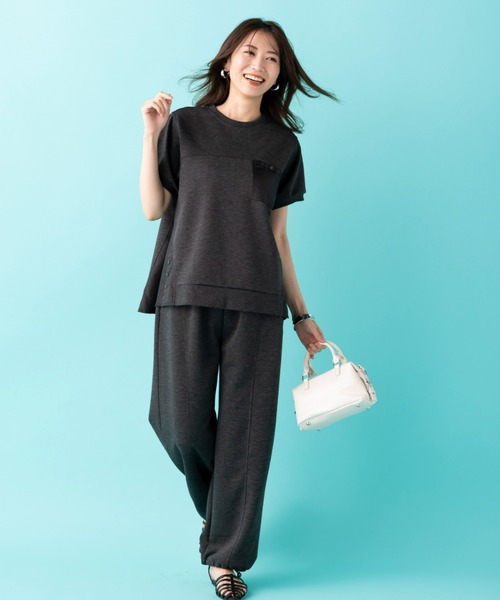 UNDOVE（アンドゥーブ）の「【ＳＥＪＬ】切替ゆったりパンツ（その他パンツ・レディース・チャコール/アイボリー・X-LARGE/LARGE/MEDIUM/SMALL）」の7枚目の写真