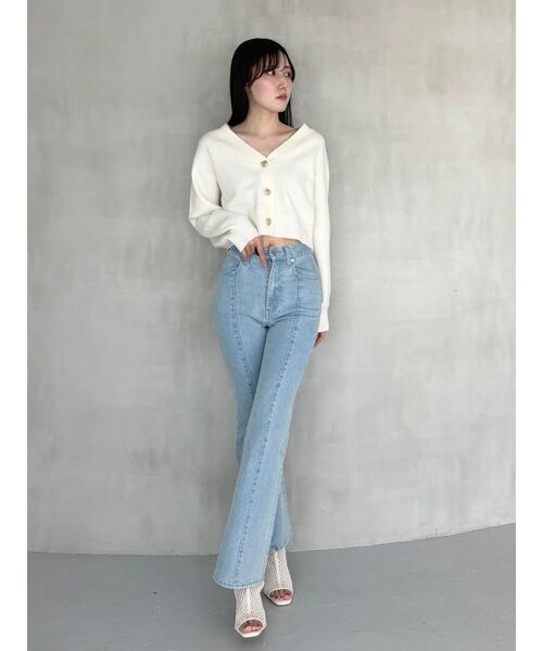 MERCURYDUO(マーキュリーデュオ)の「ストレッチブーツカットデニムパンツ(デニムパンツ・レディース・ライトブルー/ブルー・SMALL/MEDIUM)」の8枚目の写真