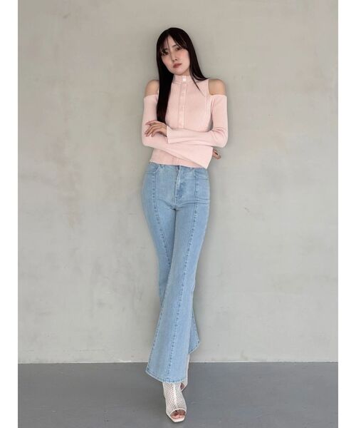 MERCURYDUO(マーキュリーデュオ)の「ストレッチブーツカットデニムパンツ(デニムパンツ・レディース・ライトブルー/ブルー・SMALL/MEDIUM)」の14枚目の写真