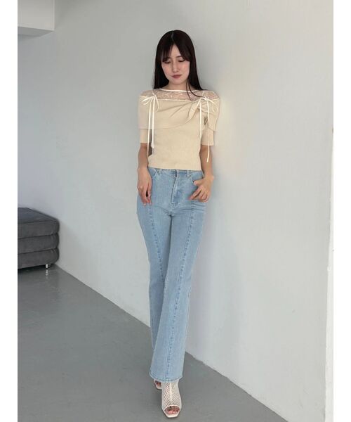 MERCURYDUO(マーキュリーデュオ)の「ストレッチブーツカットデニムパンツ(デニムパンツ・レディース・ライトブルー/ブルー・SMALL/MEDIUM)」の15枚目の写真