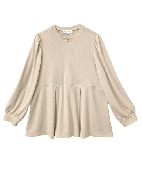 SweetMommy（スウィートマミー）の「フロントジップ ペプラムトップス [マタニティ 授乳 産前産後]（マタニティウェア/グッズ・レディース・ブラック/ライトベージュ・FREE）」の10枚目の写真