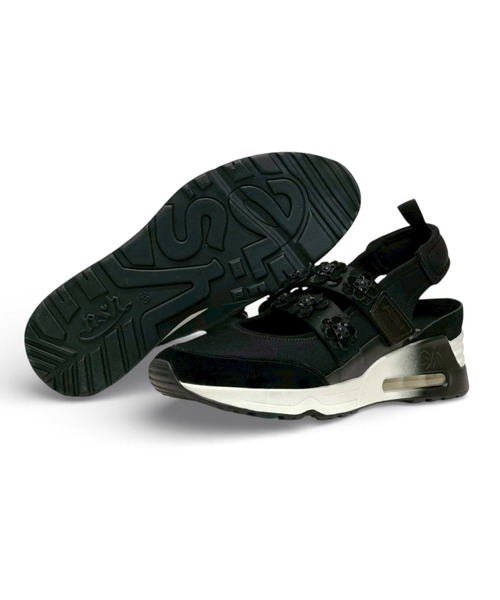 ASH(アッシュ)の「アッシュ【LOTUS】フラワースニーカーサンダル スポサン ウェッジソール メリージェーンサンダル ストラップ ベルト 5.5cmヒール(サンダル・レディース・ブラック・37/36/35/39/38/40)」の8枚目の写真