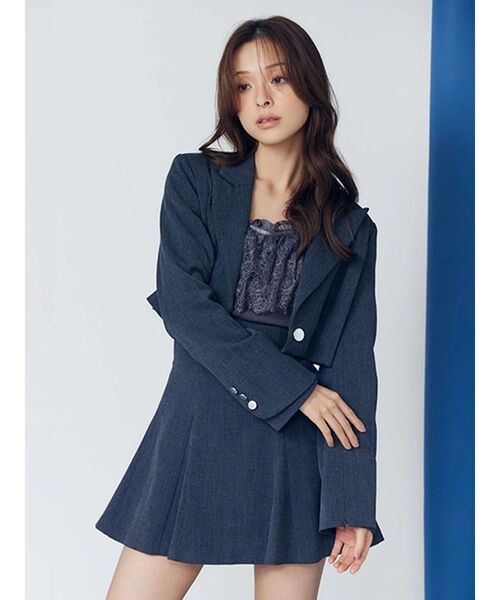 MERCURYDUO（マーキュリーデュオ）の「異素材レースフリルニット（ニット/セーター・レディース・ライトブルー/チャコールグレー/オフホワイト・FREE）」の9枚目の写真