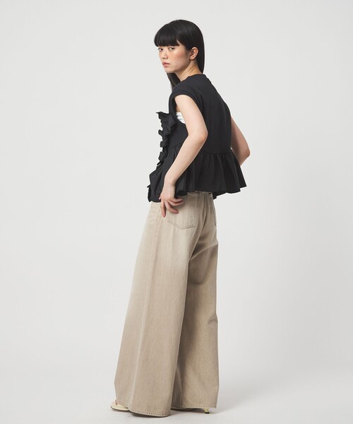 EMMEL REFINES(エメルリファインズ)の「<EMMEL REFINES>EM ソフト ワイド DNM パンツ(デニムパンツ・レディース・オフホワイト/ベージュ・S/M)」の8枚目の写真