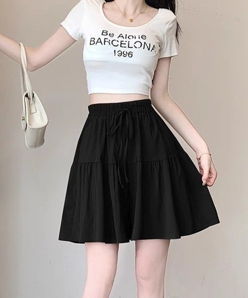 SallyLunn（サリーラン）の「切替ギャザースカート（スカート・レディース・ブラック/ベージュ/ライトグレー・LARGE/MEDIUM）」の2枚目の写真