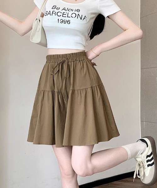 SallyLunn（サリーラン）の「切替ギャザースカート（スカート・レディース・ブラック/ベージュ/ライトグレー・LARGE/MEDIUM）」の5枚目の写真