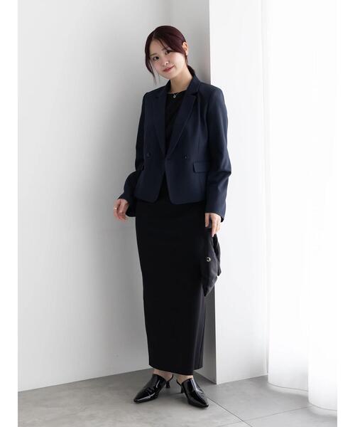 Te chichi(テチチ)の「フレア袖クロップトテーラードジャケット【AOYAMA FASHION ASSOCIATION × Té chichi】(ノーカラージャケット・レディース・ネイビー/ベージュ・F)」の19枚目の写真