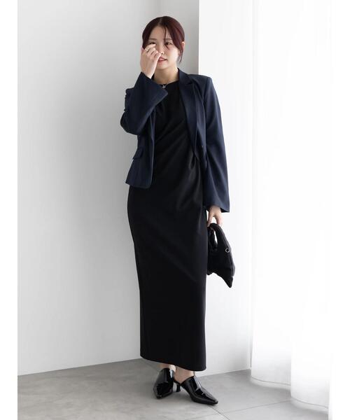 Te chichi(テチチ)の「フレア袖クロップトテーラードジャケット【AOYAMA FASHION ASSOCIATION × Té chichi】(ノーカラージャケット・レディース・ネイビー/ベージュ・F)」の22枚目の写真