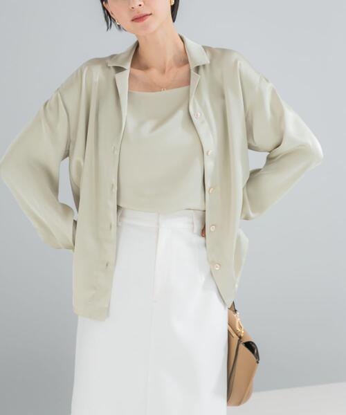 URBAN RESEARCH ROSSO WOMEN（アーバンリサーチ　ロッソ）の「ヴィンテージシルキーサテンキャミソール（キャミソール・レディース・ベージュ系その他/オフホワイト・FREE）」の7枚目の写真