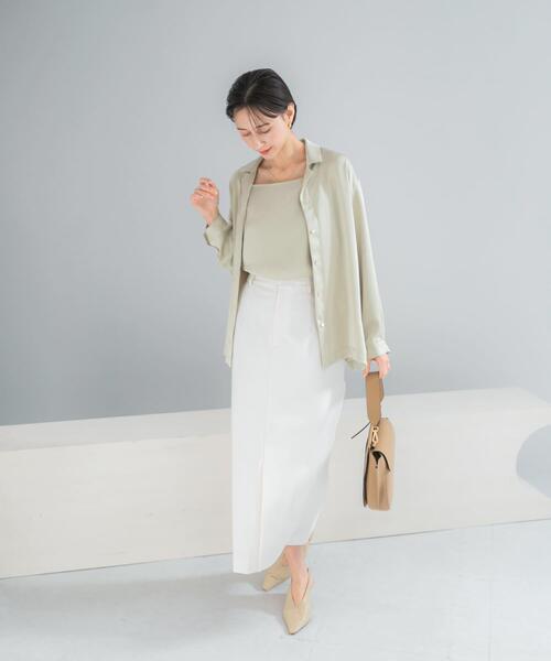 URBAN RESEARCH ROSSO WOMEN（アーバンリサーチ　ロッソ）の「ヴィンテージシルキーサテンキャミソール（キャミソール・レディース・ベージュ系その他/オフホワイト・FREE）」の9枚目の写真