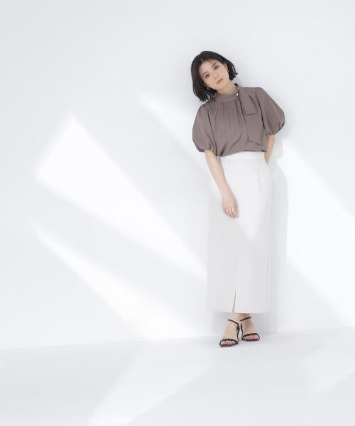 NATURAL BEAUTY BASIC(ナチュラルビューティーベーシック)の「【Oggi.jp掲載】リネンライクサイドタイブラウス(シャツ/ブラウス・レディース・ブラウン/ベージュ/イエロー/ブルー・SMALL/MEDIUM)」の19枚目の写真