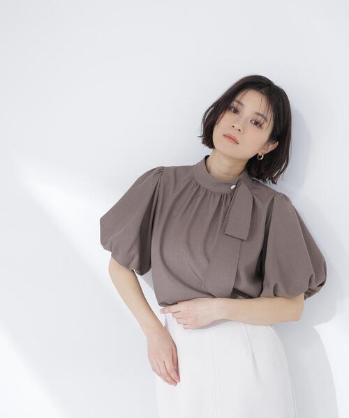 NATURAL BEAUTY BASIC(ナチュラルビューティーベーシック)の「【Oggi.jp掲載】リネンライクサイドタイブラウス(シャツ/ブラウス・レディース・ブラウン/ベージュ/イエロー/ブルー・SMALL/MEDIUM)」の20枚目の写真