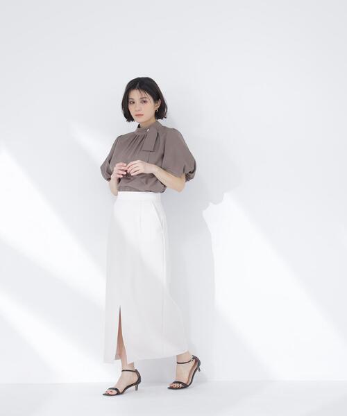 NATURAL BEAUTY BASIC(ナチュラルビューティーベーシック)の「【Oggi.jp掲載】リネンライクサイドタイブラウス(シャツ/ブラウス・レディース・ブラウン/ベージュ/イエロー/ブルー・SMALL/MEDIUM)」の21枚目の写真