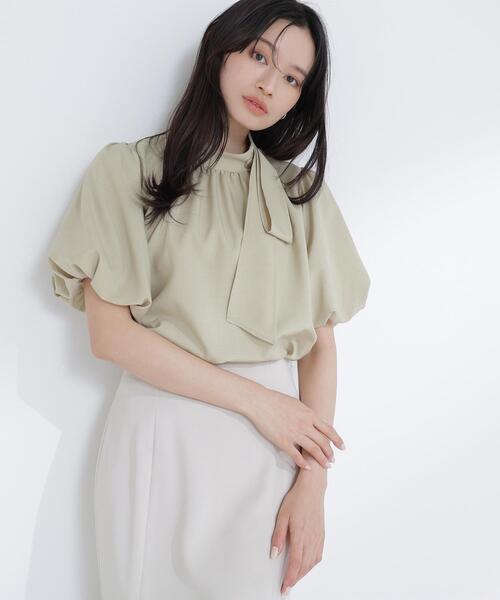 NATURAL BEAUTY BASIC(ナチュラルビューティーベーシック)の「【Oggi.jp掲載】リネンライクサイドタイブラウス(シャツ/ブラウス・レディース・ブラウン/ベージュ/イエロー/ブルー・SMALL/MEDIUM)」の13枚目の写真