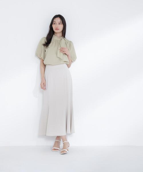 NATURAL BEAUTY BASIC(ナチュラルビューティーベーシック)の「【Oggi.jp掲載】リネンライクサイドタイブラウス(シャツ/ブラウス・レディース・ブラウン/ベージュ/イエロー/ブルー・SMALL/MEDIUM)」の14枚目の写真