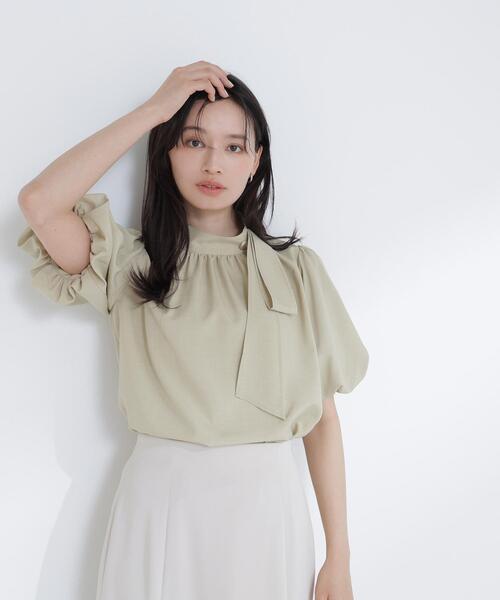 NATURAL BEAUTY BASIC(ナチュラルビューティーベーシック)の「【Oggi.jp掲載】リネンライクサイドタイブラウス(シャツ/ブラウス・レディース・ブラウン/ベージュ/イエロー/ブルー・SMALL/MEDIUM)」の15枚目の写真