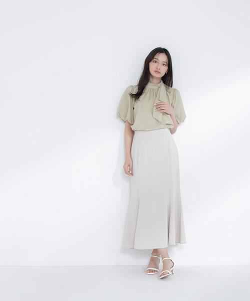 NATURAL BEAUTY BASIC(ナチュラルビューティーベーシック)の「【Oggi.jp掲載】リネンライクサイドタイブラウス(シャツ/ブラウス・レディース・ブラウン/ベージュ/イエロー/ブルー・SMALL/MEDIUM)」の16枚目の写真