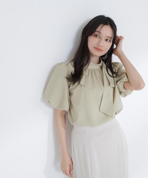 NATURAL BEAUTY BASIC(ナチュラルビューティーベーシック)の「【Oggi.jp掲載】リネンライクサイドタイブラウス(シャツ/ブラウス・レディース・ブラウン/ベージュ/イエロー/ブルー・SMALL/MEDIUM)」の17枚目の写真