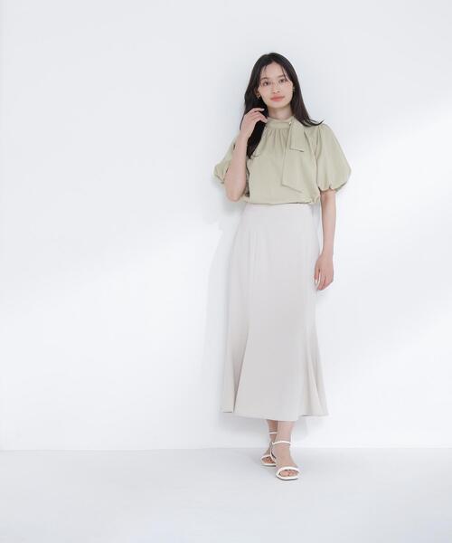 NATURAL BEAUTY BASIC(ナチュラルビューティーベーシック)の「【Oggi.jp掲載】リネンライクサイドタイブラウス(シャツ/ブラウス・レディース・ブラウン/ベージュ/イエロー/ブルー・SMALL/MEDIUM)」の18枚目の写真