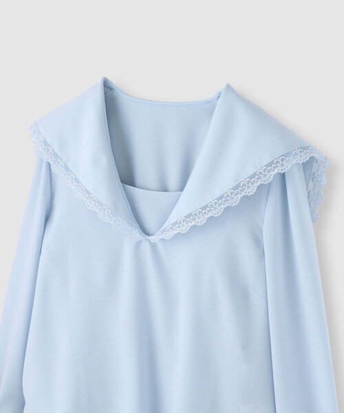 LOULOU WILLOUGHBY(ルルウィルビー)の「【LOULOU WILLOUGHBY】セーラーカラージョーゼットブラウス(シャツ/ブラウス・レディース・ホワイト/サックスブルー/ブラック・2)」の22枚目の写真