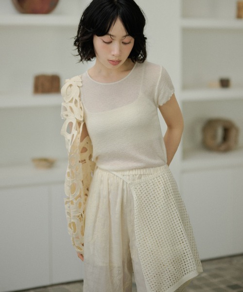 LAULEN(ローレン)の「crew neck mellow sleeves tops /クルーネックメロースリーブトップス(Tシャツ/カットソー・レディース・ホワイト/チャコールグレー/ブラック/ライトブルー/ライトグリーン/ピンク・FREE)」の2枚目の写真