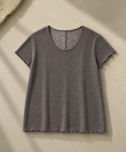 LAULEN(ローレン)の「crew neck mellow sleeves tops /クルーネックメロースリーブトップス(Tシャツ/カットソー・レディース・ホワイト/チャコールグレー/ブラック/ライトブルー/ライトグリーン/ピンク・FREE)」の4枚目の写真