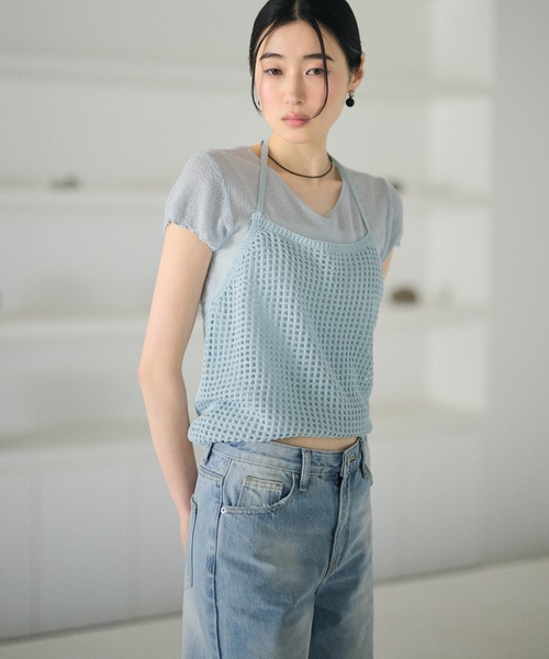 LAULEN(ローレン)の「crew neck mellow sleeves tops /クルーネックメロースリーブトップス(Tシャツ/カットソー・レディース・ホワイト/チャコールグレー/ブラック/ライトブルー/ライトグリーン/ピンク・FREE)」の8枚目の写真
