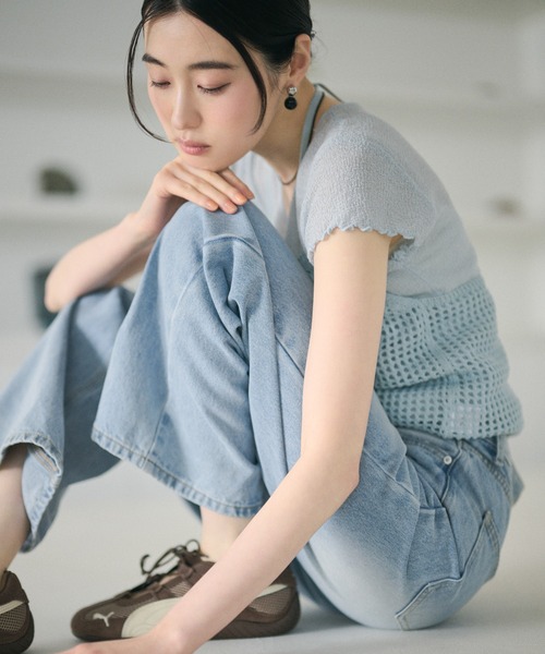 LAULEN(ローレン)の「crew neck mellow sleeves tops /クルーネックメロースリーブトップス(Tシャツ/カットソー・レディース・ホワイト/チャコールグレー/ブラック/ライトブルー/ライトグリーン/ピンク・FREE)」の20枚目の写真